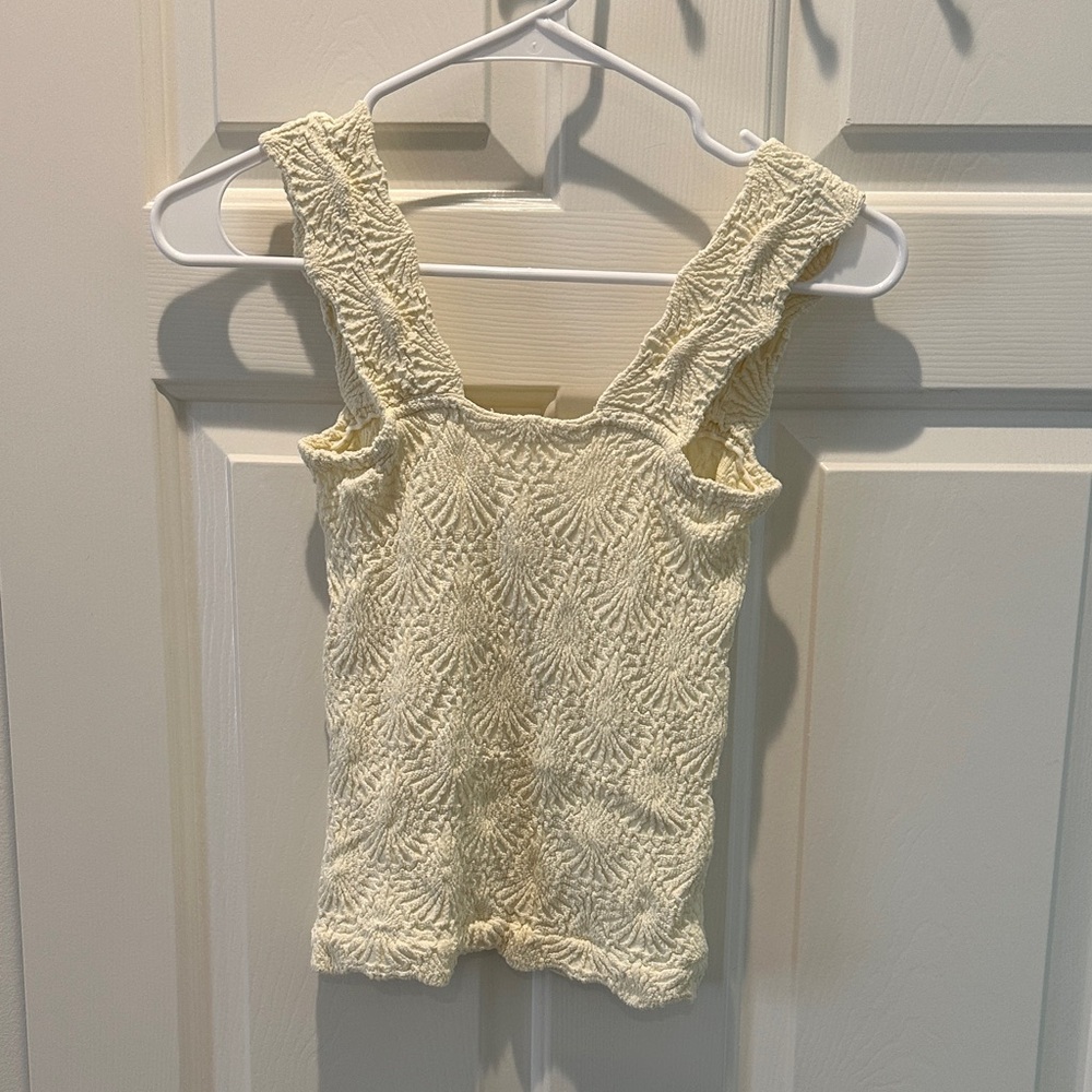 Free People Ivory Textured Tank Top women’s